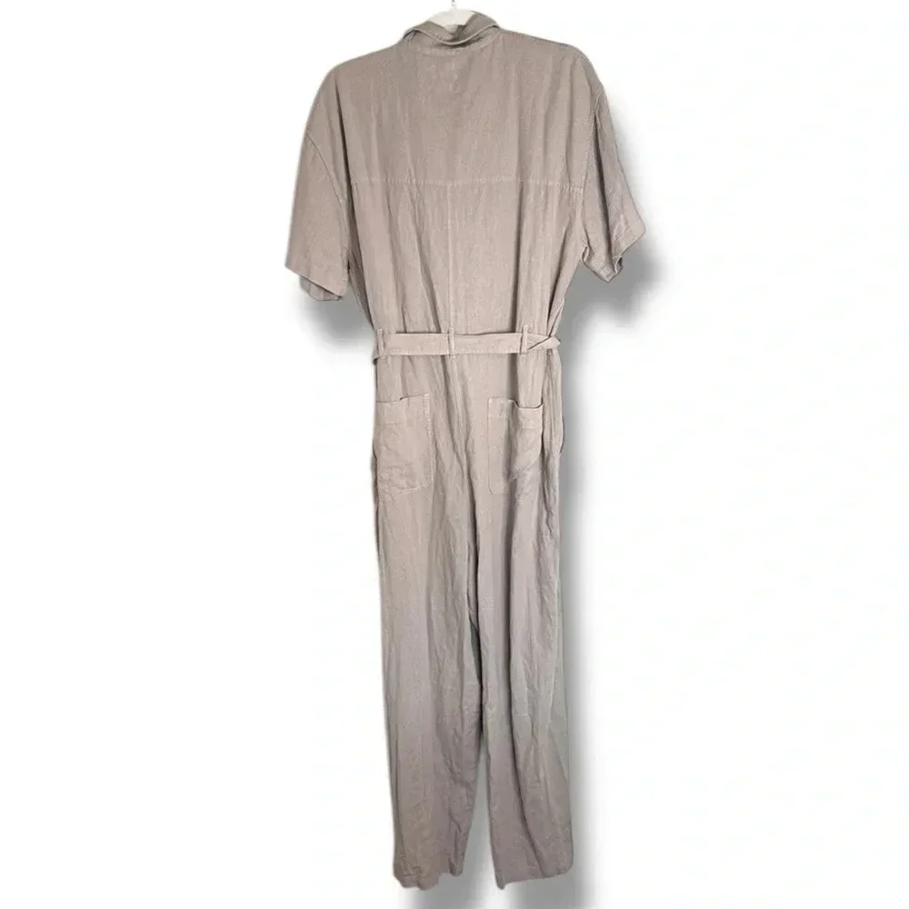NWT Wilfred Mist Linen Jumpsuit Size Large Gd Ashen